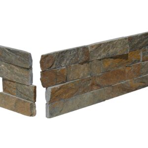 Antique Cinnamon Quartz 6X18 Splitface Ledger Panel Corner