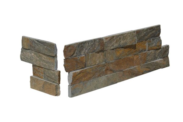 Antique Cinnamon Quartz 6X18 Splitface Ledger Panel Corner