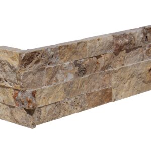 Autumn Leaves Travertine 6X18 Splitface Ledger Panel Corner