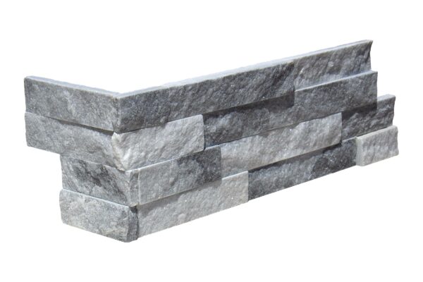 Cloudy Grey 6X18 Splitface Ledger Panel Corner