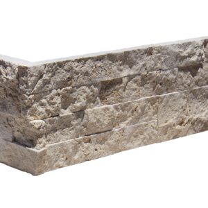 Cordoba Cream Travertine 6×18 Splitface Ledger Panel Corner