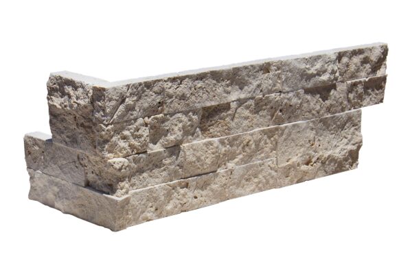 Cordoba Cream Travertine 6×18 Splitface Ledger Panel Corner
