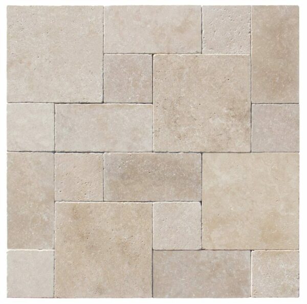Cordoba Cream Roman Pattern Tumbled Pavers 3cm