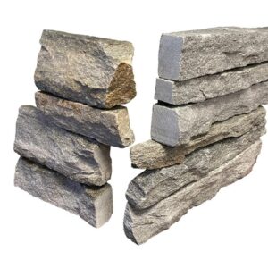 Grey Rockface 8 x 16 Stack Stone Corner