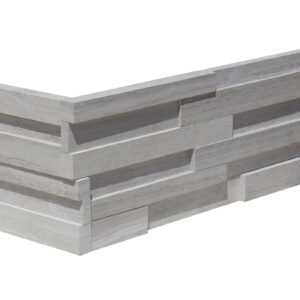 Haisa Limestone 6X18 3D Honed Ledger Panel Corner