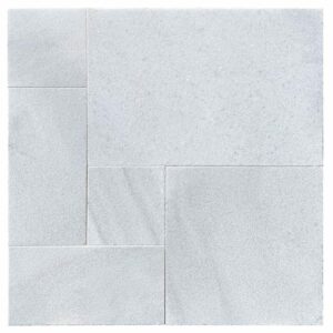 White Marble French Pattern Leathered Paver 3cm
