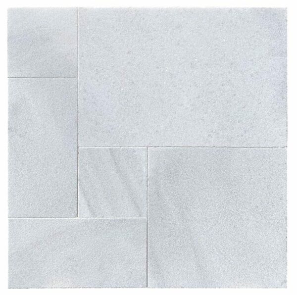 White Marble French Pattern Leathered Paver 3cm