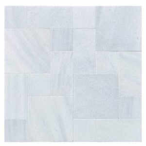 White Marble Roman Pattern Leathered Paver 3cm
