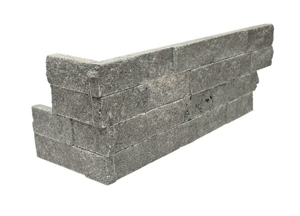 Black Basalt Split Face 6 x 18 Ledger Panel Corner